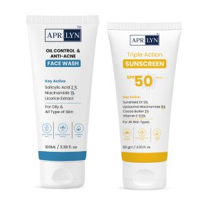 Salicylic Acid Face Wash and SPF 50 Sunscreen Combo