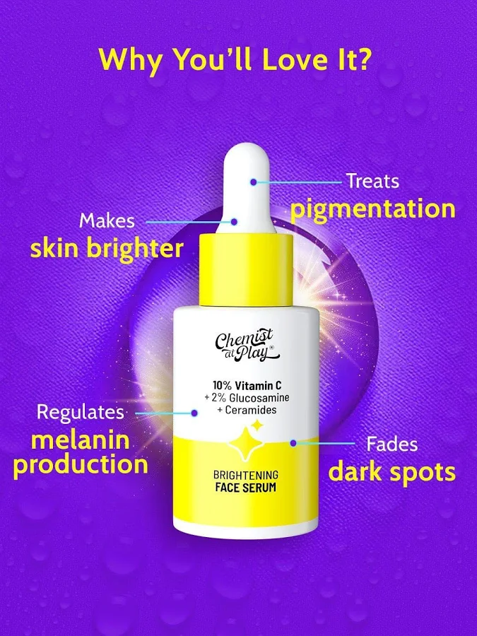 Chemist at Play Face Serum - 30ml, Exfoliating Face Toner - 150ml & Face Scrub - 100ml - Image 2